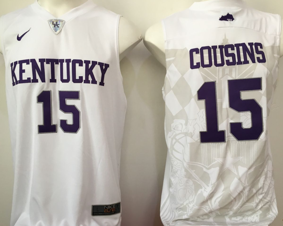 NCAA Men Kentucky Wildcats White 15 cousins